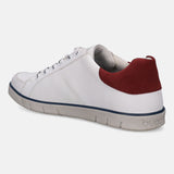 A white Men's bugatti Sneakers featuring a round plain toe, zero heels heel. Made from synthetic with a durable tpr outsole, this laces design offers both style and comfort.