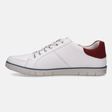 A white Men's bugatti Sneakers featuring a round plain toe, zero heels heel. Made from synthetic with a durable tpr outsole, this laces design offers both style and comfort.