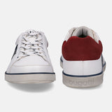 A white Men's bugatti Sneakers featuring a round plain toe, zero heels heel. Made from synthetic with a durable tpr outsole, this laces design offers both style and comfort.