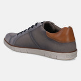 A grey Men's bugatti Sneakers featuring a round plain toe, zero heels heel. Made from textile with a durable tpr outsole, this laces design offers both style and comfort.