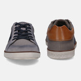 A grey Men's bugatti Sneakers featuring a round plain toe, zero heels heel. Made from textile with a durable tpr outsole, this laces design offers both style and comfort.