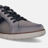 A grey Men's bugatti Sneakers featuring a round plain toe, zero heels heel. Made from textile with a durable tpr outsole, this laces design offers both style and comfort.