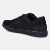A black Men's bugatti Sneakers featuring a round plain toe, zero heels heel. Made from textile with a durable tpr outsole, this laces design offers both style and comfort.