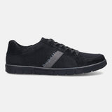 A black Men's bugatti Sneakers featuring a round plain toe, zero heels heel. Made from textile with a durable tpr outsole, this laces design offers both style and comfort.