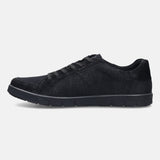 A black Men's bugatti Sneakers featuring a round plain toe, zero heels heel. Made from textile with a durable tpr outsole, this laces design offers both style and comfort.