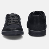 A black Men's bugatti Sneakers featuring a round plain toe, zero heels heel. Made from textile with a durable tpr outsole, this laces design offers both style and comfort.