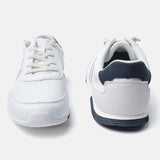 A white Men's bugatti Sneakers featuring a round plain toe, zero heels heel. Made from synthetic with a durable tpr outsole, this laces design offers both style and comfort.