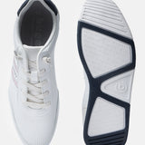 A white Men's bugatti Sneakers featuring a round plain toe, zero heels heel. Made from synthetic with a durable tpr outsole, this laces design offers both style and comfort.