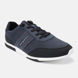 A blue Men's bugatti Sneakers featuring a round plain toe, zero heels heel. Made from synthetic with a durable tpr outsole, this laces design offers both style and comfort.