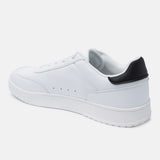 A white Men's bugatti Sneakers featuring a round plain toe, zero heels heel. Made from textile with a durable tpr outsole, this laces design offers both style and comfort.