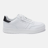 A white Men's bugatti Sneakers featuring a round plain toe, zero heels heel. Made from textile with a durable tpr outsole, this laces design offers both style and comfort.