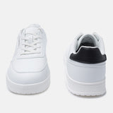 A white Men's bugatti Sneakers featuring a round plain toe, zero heels heel. Made from textile with a durable tpr outsole, this laces design offers both style and comfort.