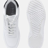 A white Men's bugatti Sneakers featuring a round plain toe, zero heels heel. Made from textile with a durable tpr outsole, this laces design offers both style and comfort.