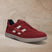 Men's Bugatti lifestyle red leather shoes with a round toe , a rubber outsole.