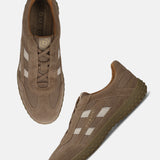 Men's Bugatti lifestyle beige leather shoes with a round toe , a rubber outsole.