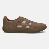 Men's Bugatti lifestyle beige leather shoes with a round toe , a rubber outsole.