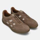 Men's Bugatti lifestyle beige leather shoes with a round toe , a rubber outsole.