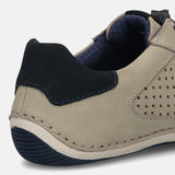 A grey Men's bugatti Sneakers featuring a round toe plain toe, zero heels heel. Made from premium genuine leather with a durable sebs (block copolymer) outsole, this elastic design offers both style and comfort.