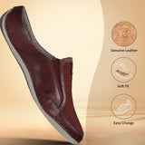 A grey Men's bugatti Mules featuring a round toe plain toe, zero heels heel. Made from premium genuine leather with a durable sebs (block copolymer) outsole, this slip-on design offers both style and comfort.