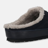 A blue Men's bugatti Home office featuring a round toe plain toe, zero heels heel. Made from premium genuine leather with a durable eva outsole, this slip-on design offers both style and comfort.