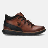 A brown Men's bugatti Sneakers featuring a round toe plain toe, zero heels heel, and a wide fit. Made from premium genuine leather with a durable tpr outsole, this zipper design offers both style and comfort.