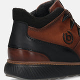 A brown Men's bugatti Sneakers featuring a round toe plain toe, zero heels heel, and a wide fit. Made from premium genuine leather with a durable tpr outsole, this zipper design offers both style and comfort.