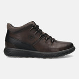 A grey Men's bugatti Sneakers featuring a round toe plain toe, zero heels heel, and a wide fit. Made from premium genuine leather with a durable tpr outsole, this zipper design offers both style and comfort.