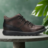 A grey Men's bugatti Sneakers featuring a round toe plain toe, zero heels heel, and a wide fit. Made from premium genuine leather with a durable tpr outsole, this zipper design offers both style and comfort.