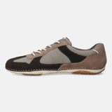 A brown Men's bugatti Sneakers featuring a round plain toe, zero heels heel. Made from suede leather with a durable sebs (block copolymer) outsole, this laces design offers both style and comfort.