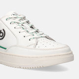 A white Men's bugatti Sneakers featuring a round plain toe, zero heels heel, and a wide fit. Made from premium genuine leather with a durable tpr outsole, this laces design offers both style and comfort.