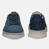 A blue Men's bugatti Sneakers featuring a round plain toe, zero heels heel. Made from suede leather with a durable tpr outsole, this laces design offers both style and comfort.