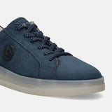 A blue Men's bugatti Sneakers featuring a round plain toe, zero heels heel. Made from suede leather with a durable tpr outsole, this laces design offers both style and comfort.