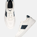 A off-white Men's bugatti Sneakers featuring a round toe plain toe, zero heels heel, and a wide fit. Made from premium genuine leather with a durable tpr outsole, this laces design offers both style and comfort.
