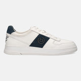 A off-white Men's bugatti Sneakers featuring a round toe plain toe, zero heels heel, and a wide fit. Made from premium genuine leather with a durable tpr outsole, this laces design offers both style and comfort.