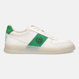 A white Men's bugatti Sneakers featuring a round toe plain toe, zero heels heel, and a wide fit. Made from premium genuine leather with a durable tpr outsole, this laces design offers both style and comfort.