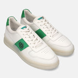 A white Men's bugatti Sneakers featuring a round toe plain toe, zero heels heel, and a wide fit. Made from premium genuine leather with a durable tpr outsole, this laces design offers both style and comfort.