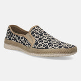 A black Men's bugatti Casual Loafers featuring a round plain toe, zero heels heel. Made from textile with a durable sebs (block copolymer) outsole, this slip-on design offers both style and comfort.