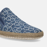 A blue Men's bugatti Casual Loafers featuring a round plain toe, zero heels heel. Made from textile with a durable sebs (block copolymer) outsole, this slip-on design offers both style and comfort.
