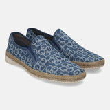 A blue Men's bugatti Casual Loafers featuring a round plain toe, zero heels heel. Made from textile with a durable sebs (block copolymer) outsole, this slip-on design offers both style and comfort.