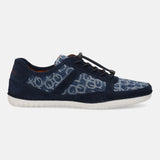 A blue Men's bugatti Sneakers featuring a round toe plain toe, zero heels heel. Made from textile with a durable tpr outsole, this elastic design offers both style and comfort.