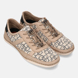 A beige Men's bugatti Sneakers featuring a round toe plain toe, zero heels heel. Made from textile with a durable tpr outsole, this laces design offers both style and comfort.