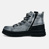 A grey Men's bugatti Casual Boots featuring a round toe plain toe, zero heels heel. Made from synthetic with a durable tpr outsole, this laces design offers both style and comfort.