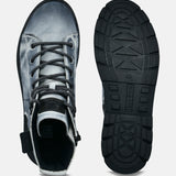 A grey Men's bugatti Casual Boots featuring a round toe plain toe, zero heels heel. Made from synthetic with a durable tpr outsole, this laces design offers both style and comfort.