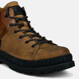A yellow Men's bugatti Casual Boots featuring a round toe plain toe, zero heels heel. Made from synthetic with a durable tpr outsole, this laces design offers both style and comfort.