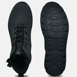 A black Men's bugatti Casual Boots featuring a round toe plain toe, zero heels heel. Made from synthetic with a durable tpr outsole, this zipper design offers both style and comfort.