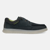 A black Men's bugatti Sneakers featuring a round plain toe, zero heels heel. Made from textile with a durable tpr outsole, this laces design offers both style and comfort.