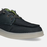 A black Men's bugatti Sneakers featuring a round plain toe, zero heels heel. Made from textile with a durable tpr outsole, this laces design offers both style and comfort.