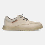 A beige Men's bugatti Sneakers featuring a round plain toe, zero heels heel. Made from textile with a durable tpr outsole, this laces design offers both style and comfort.