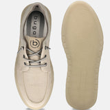 A beige Men's bugatti Sneakers featuring a round plain toe, zero heels heel. Made from textile with a durable tpr outsole, this laces design offers both style and comfort.