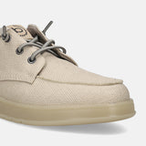 A beige Men's bugatti Sneakers featuring a round plain toe, zero heels heel. Made from textile with a durable tpr outsole, this laces design offers both style and comfort.